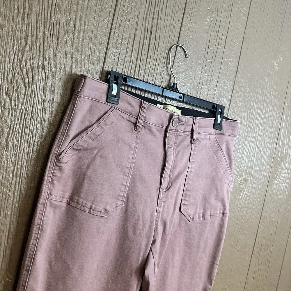 Democracy Ab Technology Straight Leg Jeans Mauve Pink Size 10 Utility Chino - Picture 2 of 7